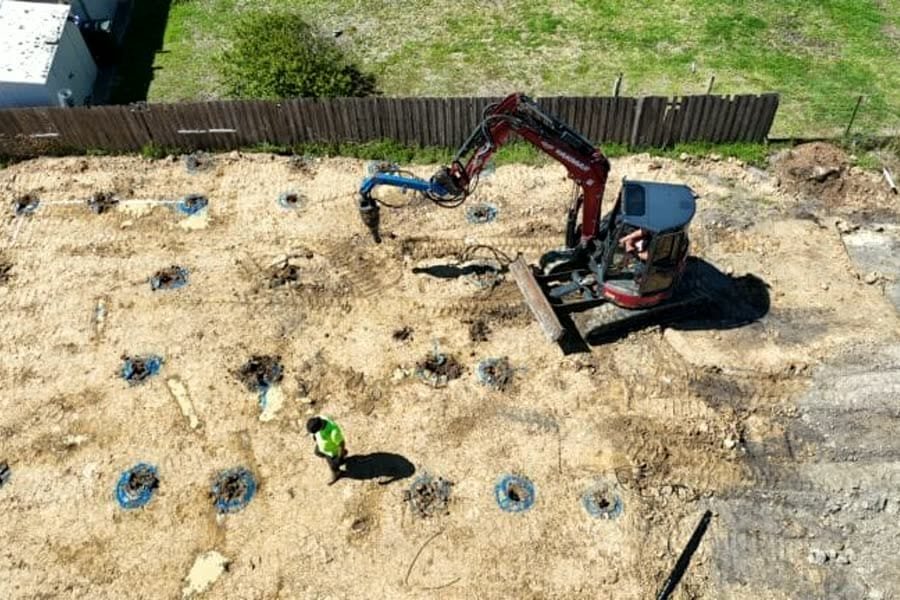 Bored pier foundation drilling by HPL Construction, Melbourne